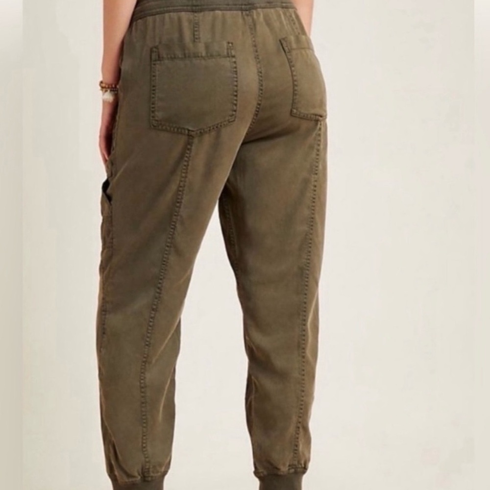 Anthropologie Nomad Olive Green High Rise Drawstring Joggers Sz XL Tall - Picture 2 of 6